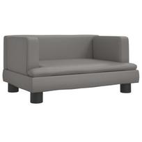vidaXL Vaikiška sofa, pilkos spalvos, 60x40x30cm, dirbtinė oda