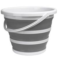 "Asmar" 10 litrų kompaktiškas sulankstomas 32 cm baltos ir pilkos spalvų kibiras