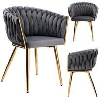 COFTON gold VELVET grafito pinta aksominė kėdė