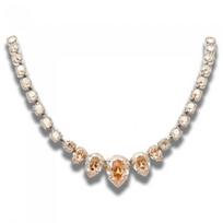 Kaklo papuošalas moterims DiamondSky „Leonora (Golden Shadow)“ su Swarovski kristalais