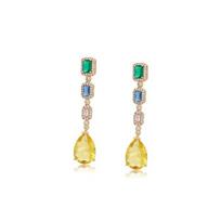Auksuoti kasdieniai auskarai su putojančiais Swarovski kristalais