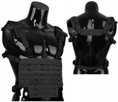 Taktinė liemenė Mil-Tec Chest Rig Laser Cut, juoda, Universalus
