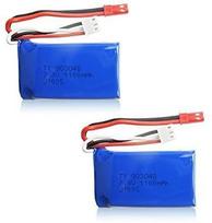 2 vienetai Lipo įkraunamų baterijų (7.4V 1100mAh), skirtų automobiliniam dronui Wltoys A949 A959 A969 A979 V912 V913 V262 L959 T23 T55 F45