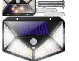 Saulės lempa 100 LED su tamsos judesio jutikliu, sodo fasadui