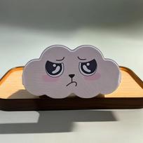 3D debesies formos akių miego kaukė ,  Debesis rožinė animacija užsispyrusi išraiška