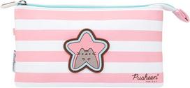 Pieštukinė Pusheen su dryželiais, 3 skyriai, 21.5 x 12 cm