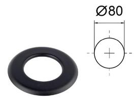 Juoda kamino galinė plokštelė (rozetė) B su silikonine tarpine skirtas granuliniam šildymui. D-80 mm