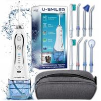 Belaidis dantų irigatorius U-SMILER HF-6, 5 režimai, 8 antgaliai, 300 ml, IPX7, baltas