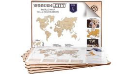 Medinis Wooden city pasaulio žemėlapis, L dydis