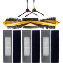Roboto dulkių siurblio atsarginių dalių ir priedų rinkinys, filtro šepetėlio priedų rinkinys, skirtas „Ecovacs“, „DEEBOT OZMO 920 950 T8 AIVI Max T9 T5 N5 N7 N8+ N8 Pro DX55 DX93 DJ65“ (1 pagrindinis šepetys, 2 šoniniai šepečiai, 3 filtrai)