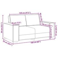 vidaXL Sofa 3 pcs Šviesiai pilka 220 x 80 x 84 cm Lino mišinio audinys