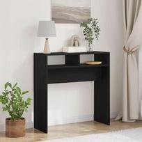 Juodo ąžuolo konsolinis stalas - 78x30x80 cm - Pagamintas iš inžinerinės medienos