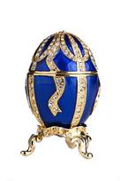 Faberge stiliaus kiaušinis, papuošalų dėžutė su lanko mazgu