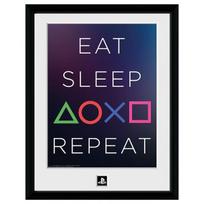 Kompiuterinis žaidimas PLAYSTATION - Framed print "Eat Sleep Repeat" (30x40)