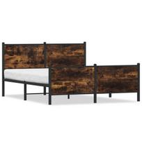 vidaXL Lovos rėmas be čiužinio, dūminio ąžuolo, 140x200cm, metalas