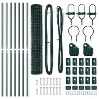 vidaXL Tvora su stulpais Žalia 1,6 x 10 m Plienas ir PVC