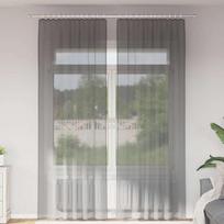 Voile užuolaidos su kilpomis, 2vnt., tamsiai pilkas, 140x260cm