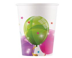 Vienkartiniai popieriniai puodeliai, 200 ml, 8 vnt "Putojantys balionai" 93462