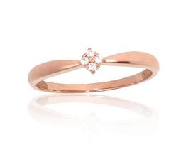Auksinis žiedas Diamond Sky "Solitaire III" iš raudono, 585 prabos aukso