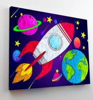 Paveikslas iš modelino Kosmosas, 30x40 cm.