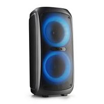 NGS WILD TEMPER: NEŠIOJAMA ŠVENTĖS GARSO SISTEMA 200 W, LED ŽVAKIDĖS, KOMPATIBILI SU BLUETOOTH IR TWS, USB/AUX ĮVADAS, 5 VALANDŲ BATERIJA.