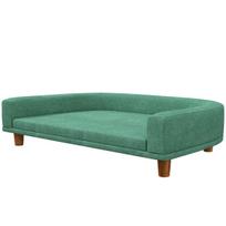 PawHut sofa šunims Patogi sofa su pagalvėle, idealiai tinka dideliems šunims, paaukštinta konstrukcija, medinės kojos, žalia, 98x67x25cm