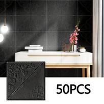 3D Gėlių plytelių lipdukai,  Juoda-T