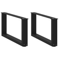 Kavos staliuko kojelės, u formos, 2 vnt., juoda, 70x(30-31)cm