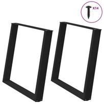 Valgomojo stalo kojelės, u formos, 2 vnt., juoda, 90x(72-73)cm