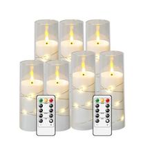 LED žvakės su girlianda,  Balta (D5,84 cm x A12,7 cm12,7 cm15,24 cm15,24 cm17,78 cm17,78 cm17,78 cm)