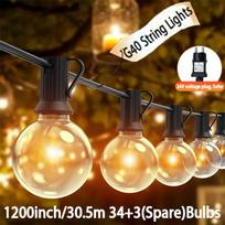 LED lauko girlianda G40 lemputėmis, 100FT/30,5m 34+3(Atsarginės)Lemputės