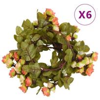 Kalėdinės gėlių girliandos, 6vnt., saulėlydžio raudonos, 215cm, Raudona