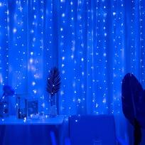 LED užuolaidų šviesos dekorui, Mėlyna