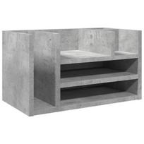 Rašomojo stalo lentyna, betono, 44,5x24x25cm, apdirbta mediena, Betono pilka
