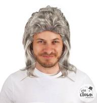 Perukas vyriškas žilų plaukų