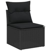 vidaXL Sodo Sofų Rinkinys su pagalve su saugykla Juoda 80 x 80 x 71 cm