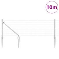 vidaXL Tvora su stulpais Sidabro 0,4 x 10 m Plienas