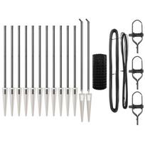 vidaXL Tvora su stulpais Pilka 0,4 x 25 m Plienas ir PVC