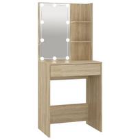 Kosmetinis staliukas，Makiažo stalas su LED apšvietimu, ąžuolo, 60x40x140cm CFE9086204