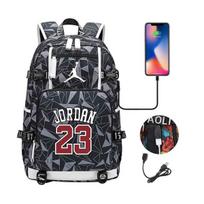 Krepšiai, kuprinės, dėklai, NBA Šviečianti USB kuprinė Pilka Dydis Jordan Multifunctional Fluorescent