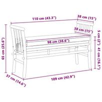 Lauko suolas su pagalve 110 cm iš bambuko
