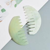 Natūralus nefrito šukos Veido galvos oda Gua Sha Massager Akmens Šukos Veido Akupunktūros Stick Beauty Health Scraper SPA masažo įrankis, D