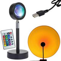 Projektoriaus lempa „Sunset East“ imitacijos metalinė LED RGB USB + nuotolinio valdymo pultas
