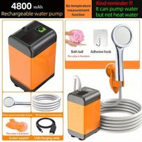 Nešiojamas elektrinis lauko dušas,  4800 mAh pagrindinė versija be temperatūros matavimo + pirmojo lygio dušo galvutė
