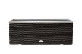 Lauko vazonas iš poliuretano su aliuminio metalo apdaila 108 cm x 39 cm x 43 cm, juodas