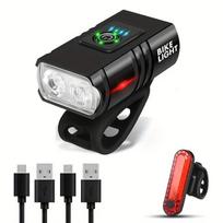 LED dviračio žibintai USB įkraunami