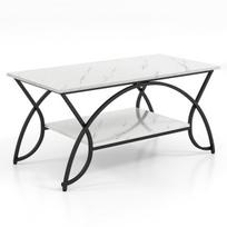 Kavos staliukas Costway, 100x50x45 cm, baltas/juodas