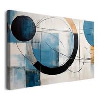 Abstraktus paveikslas ant drobės gyvenamajame kambaryje Geometriniai skaičiai apskritimai 80x120