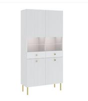 Vitrina Intermeble Viena 2D, balta/auksinė