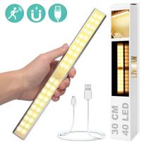 Belaidis magnetinis šviestuvas LIVMAN MSL-04 su judesio jutikliu - jutiklinis šviestuvas, 40LED, 30cm, 2,8W, įkraunamas per USB, 3 apšvietimo režimai